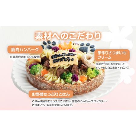 ふるさと納税 犬用バースデーケーキ ごはん 4号サイズ 直径12cm ごはんタイプ 猪肉 BUN'S KITCHEN 送料無料 犬用ケーキ 誕生日ケーキ 福岡県田川市の画像