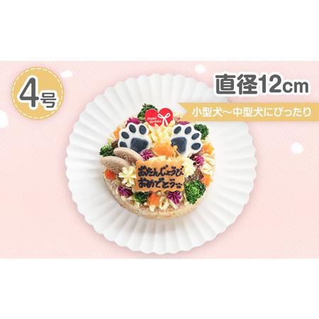 ふるさと納税 犬用バースデーケーキ ごはん 4号サイズ 直径12cm ごはんタイプ イワシ BUN'S KITCHEN 送料無料 犬用ケーキ 誕生日ケーキ 福岡県田川市の画像