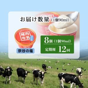 ふるさと納税 【定期便12ヶ月】稚内牛乳 アイスクリーム 宗谷の塩　8個セット（各90ml） 北海道稚内市_3