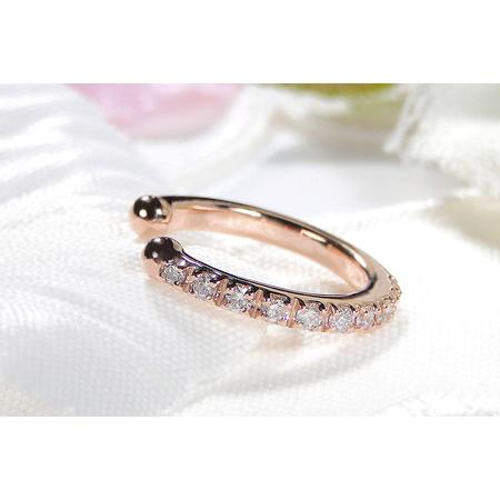 ふるさと納税 K10PG 0.1ct ダイヤモンド イヤーカフ【片耳用】 EmP0024-10P SWCJ004-pg 山梨県昭和町の画像