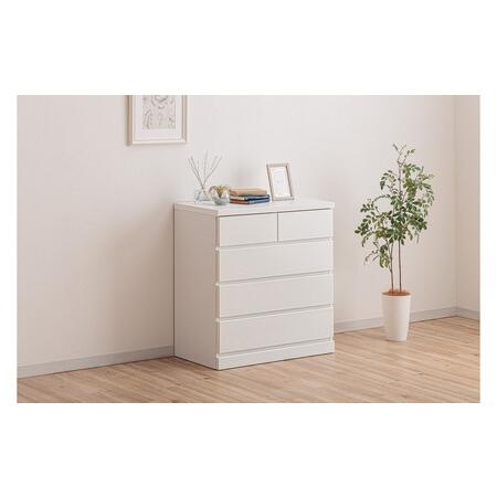 ふるさと納税 シン パッソ 75cm幅4段 ホワイト 収納 チェスト 木製