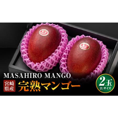 ふるさと納税 [2026年発送先行予約][数量・期間限定][農家直送]MASAHIRO MANGO 宮崎県産完熟マンゴー 2Lサイズ×2玉 完熟マンゴー マ.. 宮崎県宮崎市