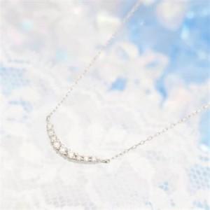 ふるさと納税 PT900/PT850 0.10ctダイヤモンド　アーチペンダントネックレス　HH018644【配送不可地域：離島・沖縄県】【1387333】 山梨県の画像