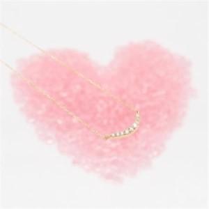 ふるさと納税 K18 0.10ctダイヤモンド　アーチペンダントネックレス　HH018402【配送不可地域：離島・沖縄県】【1387334】 山梨県の画像