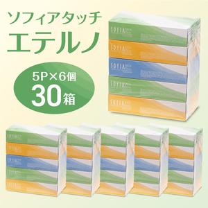 ふるさと納税 0007-107-01 マスコー製紙 ソフィアタッチ エテルノ ティッシュペーパー 150組×5箱×6パック (30箱) 静岡県富士宮市