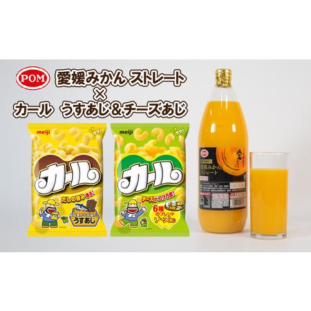 ふるさと納税 [数量限定] POM 愛媛みかんストレート & カール うすあじ / チーズあじ セット [SNE014] 愛媛県松山市
