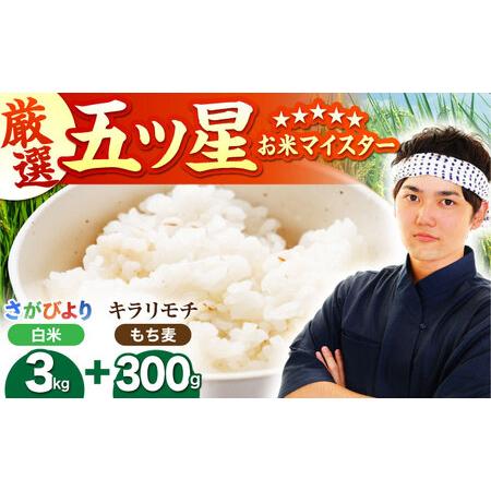 ふるさと納税 白米・もち麦セット( さがびより3kg ・ キラリモチ 300g )[大塚米穀店] 麦 もち麦 米 精米[HBL093] 佐賀県江北町