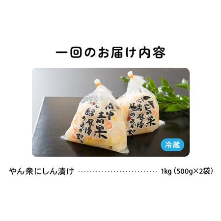 ふるさと納税 【3ヵ月定期便】やん衆にしん漬け 1kg (500g×2) 北海道 ニシン 鰊 漬物 ごはんのお供 つけもの おつまみ R014-035 北海道留萌市_2