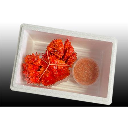 ふるさと納税 花咲かに300g前後〜450g前後×1尾・いくら醤油漬け100g×1Pセット A-36027 北海道根室市の画像