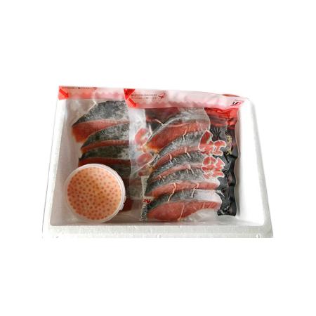 ふるさと納税 いくら醤油漬け100g×1P、紅鮭切身5切×2P A-70028 北海道根室市の画像