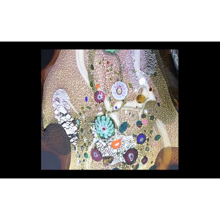 ふるさと納税 黒木国昭作 花器 金・プラチナ象嵌「光琳」（アンバー）【グラスアート黒木】_A0004-052 宮崎県綾町の画像
