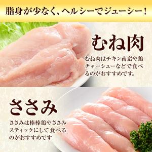 ふるさと納税 【6ヶ月定期便】 九州産 むね肉（600g×3袋）・ささみ（400g×4袋）鶏肉 お肉 ムネ肉 2種類 小分け 冷凍 詰め合わせ 九州.. 熊本県菊池市の画像