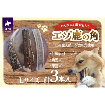 ふるさと納税 エゾ鹿の角 Lサイズよくばりセット(1本物・角先・半割)[54-1575] 北海道浦河町