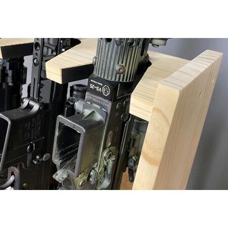ふるさと納税 WOOD WORKS ガンラック ライフルスタンド 3丁掛【本体:ライトブラウン×ブラックウッド】完成品 秋田県横手市_3