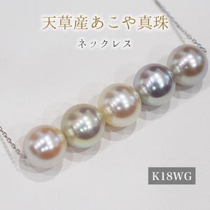 ふるさと納税 S101-416_あこや真珠 天草 ナチュラル 無調色 ペンダント ネックレス 8mm - 8.5mm 真珠 K18WG 熊本県天草市