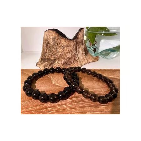 ふるさと納税 スモーキークォーツ ペアブレスレット(8mm、10mm)山梨県 甲斐市 BV-51 山梨県甲斐市