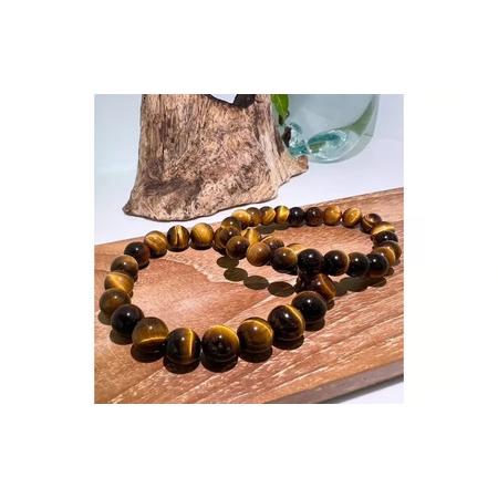 ふるさと納税 タイガーアイ ペアブレスレット(8mm、10mm) 山梨県 甲斐市 BV-47 山梨県甲斐市
