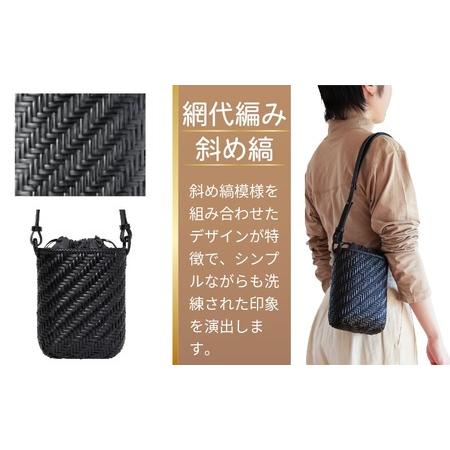 ふるさと納税 Ajiro Rattan Shoulder 籐ショルダーバッグ 黒 加瀬ラタン工芸 千葉県銚子市の画像
