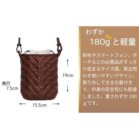 ふるさと納税 Ajiro Rattan Shoulder 籐ショルダーバッグ ナチュラル 加瀬ラタン工芸 千葉県銚子市の画像