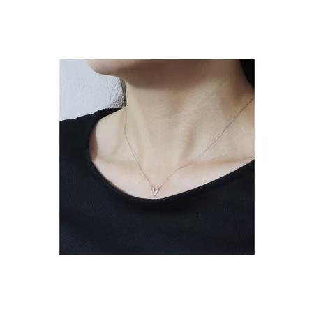 ふるさと納税 プラチナ 0.06ct V字ダイヤモンドネックレス 山梨県 甲斐市 BQ-187 山梨県甲斐市の画像