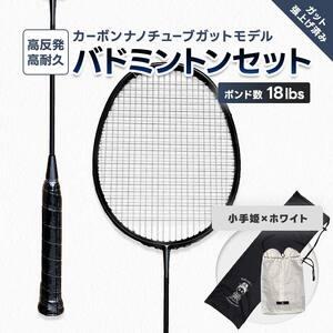 ふるさと納税 カーボンナノチューブガットモデル・バドミントンラケットセット(ガット張り上げ・ケース付)18lbs×小手姫 FAF-0182 福島県川俣町