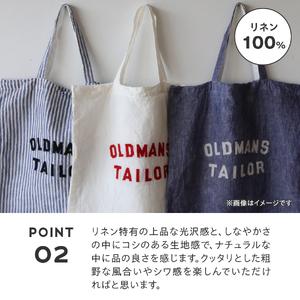 ふるさと納税 トートバッグ 【OLDMAN'S TAILOR】LOGO EMBROIDERY LINEN TOTE BAG　白 リネン 山梨県富士吉田市の画像