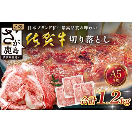 ふるさと納税 [訳あり]佐賀牛 切り落とし 1.2kg 牛肉 ブランド牛 切り落とし 訳アリ 小分け 冷凍 すき焼き しゃぶしゃぶ C-194 佐賀県鹿島市