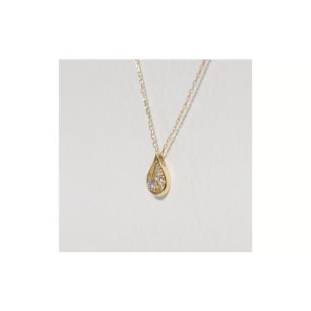 ふるさと納税 K18 0.05ct しずく型ダイヤモンドペンダント 山梨県 甲斐市 BQ-214  山梨県甲斐市の画像