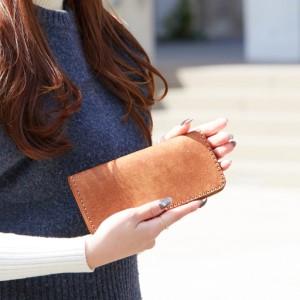 ふるさと納税 豊岡財布 haaki Leather ロングウォレット HLW305 / コニャック / 長財布 薄型 財布 サイフ ブランド 小銭入れなし 牛皮革 プエブ.. 兵庫県豊岡市の画像