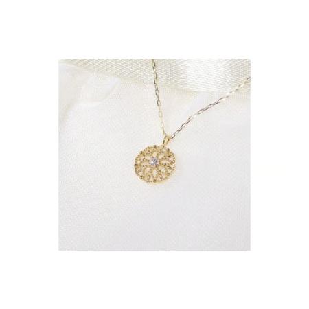 ふるさと納税 K18 0.01ct フラワーダイヤモンドペンダント 山梨県 甲斐市 BQ-223 山梨県甲斐市の画像
