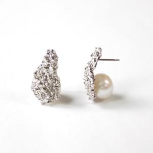 ふるさと納税 [nico]ライチの皮ピアス (カラー:シルバー) [イヤリング変更可]_0254-002-T07-2 東京都台東区