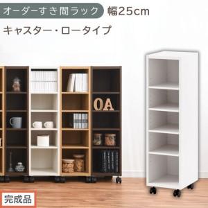 ふるさと納税 [完成品でお届け]オーダーすき間ラック〔幅25cm・キャスター・ロータイプ〕(ホワイト)隙間収納 キャスター付き キッチン 洗.. 和歌山県海南市