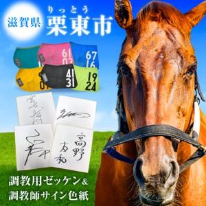 ふるさと納税 [JRA/日本中央競馬会]調教用ゼッケンと調教師サイン色紙 (栗東カラー) BIAM006 競馬 滋賀県栗東市