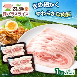 ふるさと納税 「山のウエノ豚」 豚バラ スライス 1kg(500g×2)/ 豚肉 バラ / 大村市/合同会社肉のマルシン[ACCF004] 長崎県大村市
