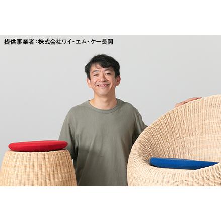 ふるさと納税 NC158B（赤色）籐スツール・クッション付 新潟県長岡市