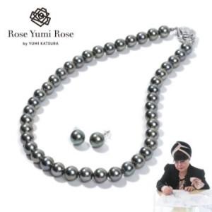 ふるさと納税 [RoseYumiRose]9mm&10mmパール2点セット(ネックレス/ピアス)グレー[配送不可地域:沖縄県][1734610] 大阪府和泉市