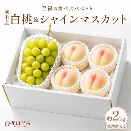 ふるさと納税 [シャインマスカット・桃] シャインマスカット 白桃 約2kg 岡山県産シャインマスカット 岡山白桃 食べ比べセット [hnds011] 岡山県真庭市