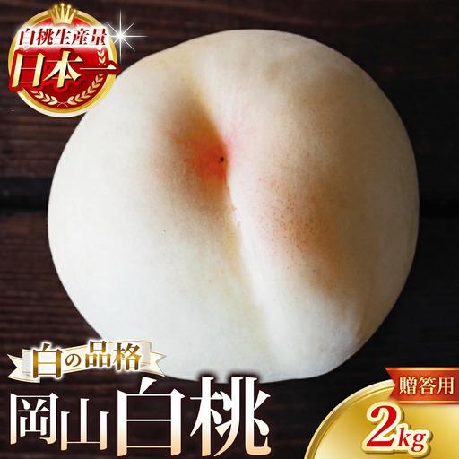 ふるさと納税 桃 岡山県産岡山白桃 約2kg 贈答用 品種お任せ フルーツ 果物 [hnds001] 岡山県真庭市