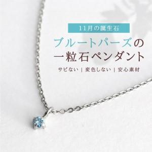 ふるさと納税 純チタンブルートパーズの一粒石ペンダント ネックレス | アクセサリー ネックレス 新潟県 弥彦村 新潟県弥彦村