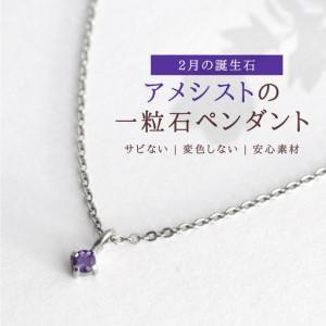 ふるさと納税 純チタンアメシストの一粒石ペンダント ネックレス | アクセサリー ネックレス 新潟県 弥彦村 新潟県弥彦村
