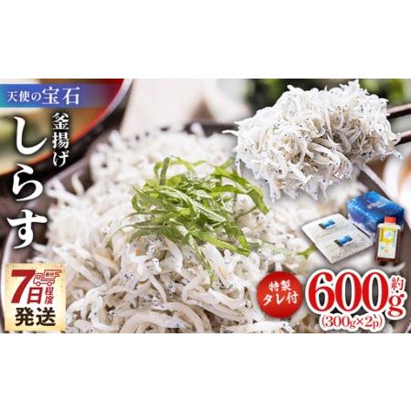 ふるさと納税 しらす 小分け パック [天使の宝石]特選 釜揚げしらす 計600g 300g×2パック 特製タレ付き fa-0003 高知県香南市