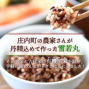 ふるさと納税 【6か月定期便】雪若丸 玄米 パックごはん 160g×12個 有機黒米入 健康 ダイエット パック ライス ごはん 備蓄 保存食 防災 簡.. 山形県庄内町_1