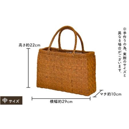 ふるさと納税 【天然素材で手作り】山葡萄かごバッグ 中 F3S-2799 山形県新庄市の画像