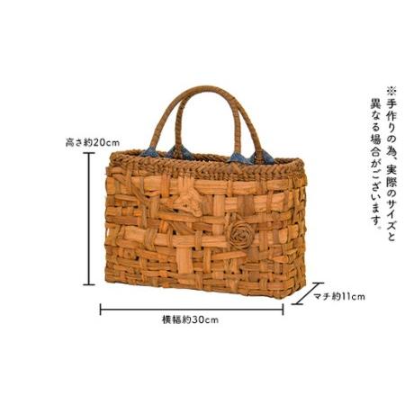 ふるさと納税 【天然素材で手作り】山葡萄かごバッグ みだれ編み・中袋付き F3S-2801 山形県新庄市の画像