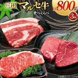 ふるさと納税 三田 マルセ牛 食べ比べ セット 計800g 兵庫県三田市
