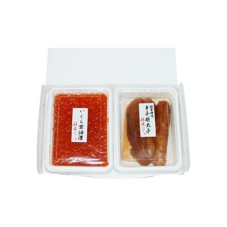 ふるさと納税 【北海道根室産】[鮭匠ふじい]いくら醤油漬150g、辛子明太子150g A-42031 北海道根室市の画像
