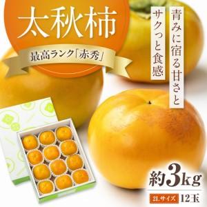 ふるさと納税 太秋柿 赤秀2Lサイズ約3kg(12玉入り)柿 フルーツ BKAL004 愛媛県内子町
