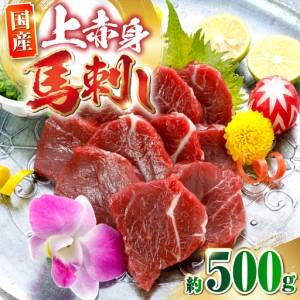 ふるさと納税 国産上赤身馬刺し 約500g 馬刺し 赤身 おつまみ 小分け パック 冷凍[阿蘇牧場][AYBX101] 熊本県合志市