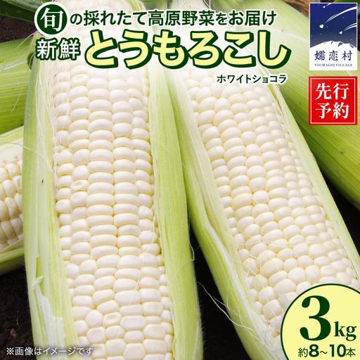 ふるさと納税 [8月下旬発送開始]とうもろこし ホワイトショコラ 3kg(8〜10本) [BT006tu] 群馬県嬬恋村
