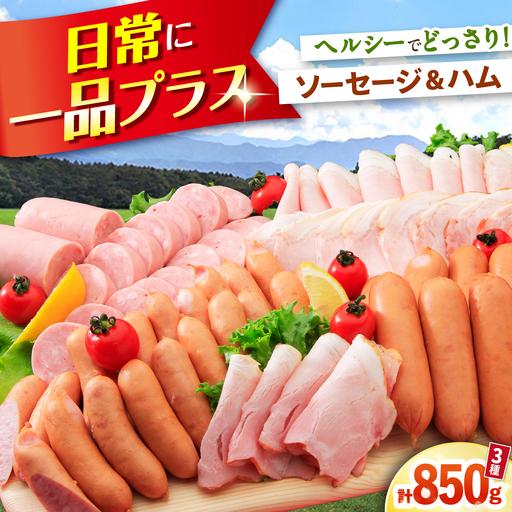 ふるさと納税 ハムセット 850g (ロースハム150g フランク300g あらびきウインナー400g )大村市 おおむら夢ファームシュシュ/ ロースハム フラ.. 長崎県大村市